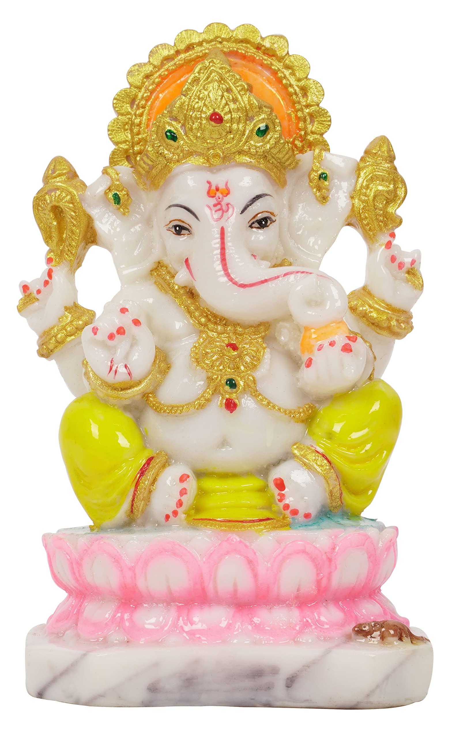 IBA Indianbeautifulart Lord Ganesha Murti Religious Hindu God Figurine Elephant God For Car Dashboard Auspicious Hindu God Idol For Home/Office/Temple-SC