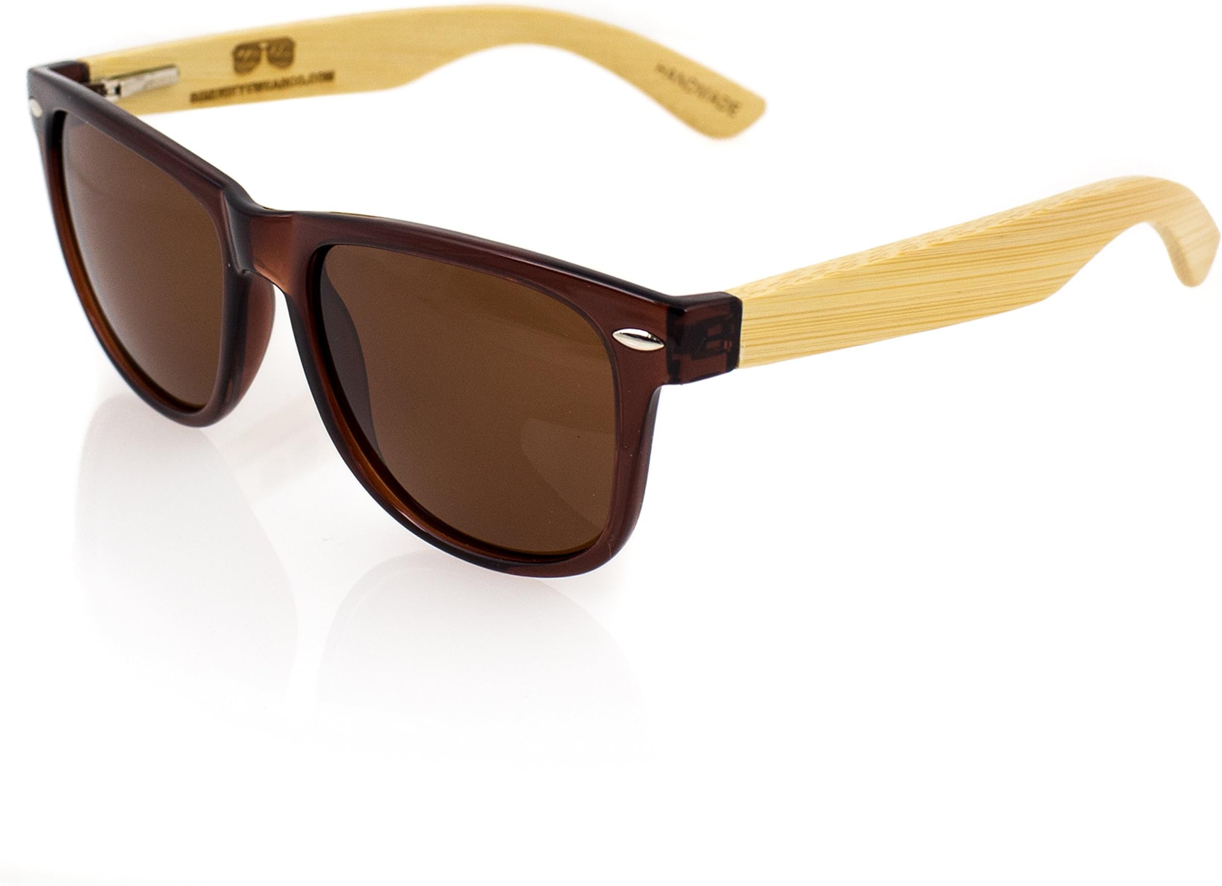 Polarized Wayfarer Sunglasses @ Bimini-Eyewear.com for Men Women with 100% UV Protection, Anti-Glare Lenses, Stylish Wooden Frame & Bamboo Case by Bimini Eyewear