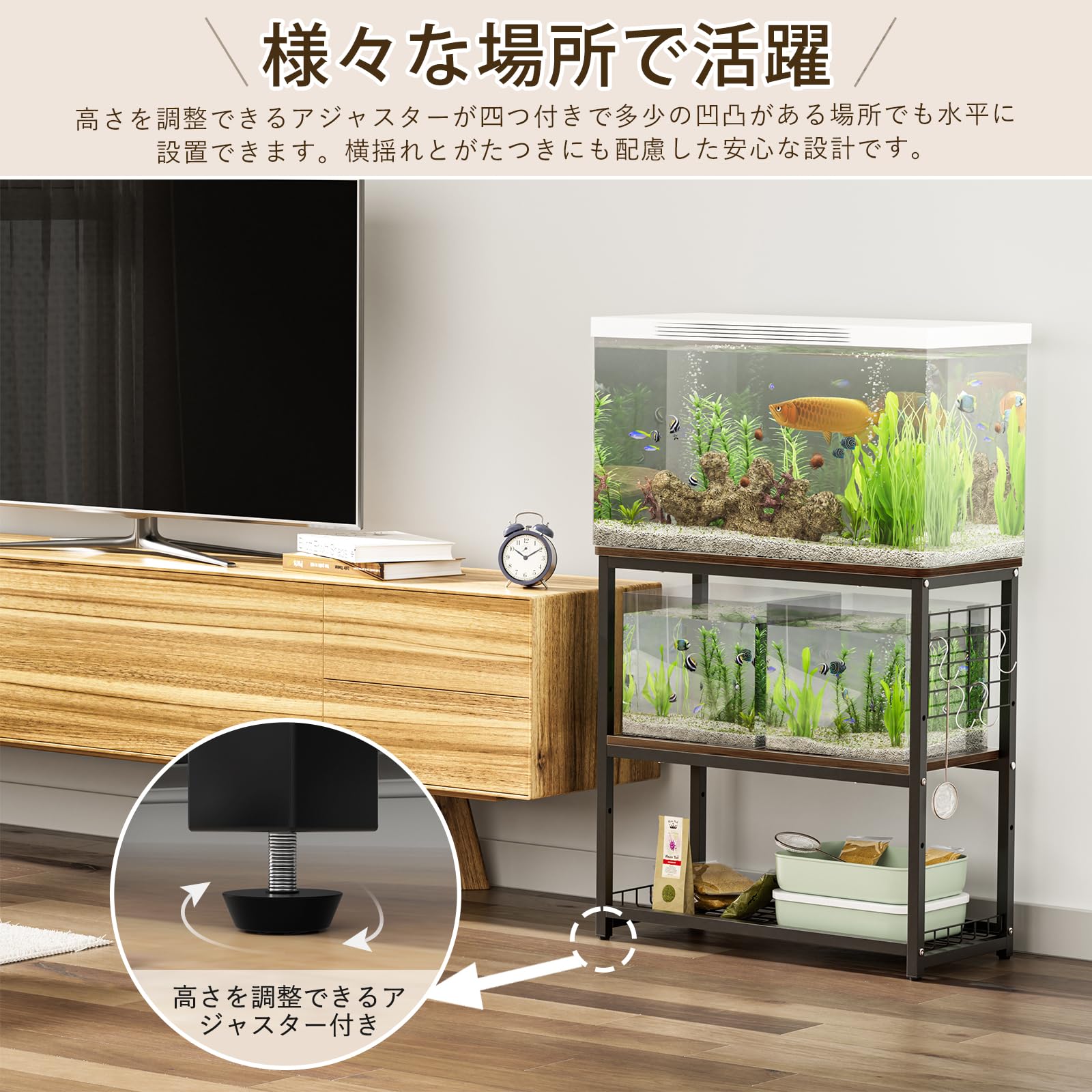 高さ65cm水槽台 Amazon.co.jp: DEWEL 水槽台 幅65×奥行30×高さ65cm 総耐荷重約155kg