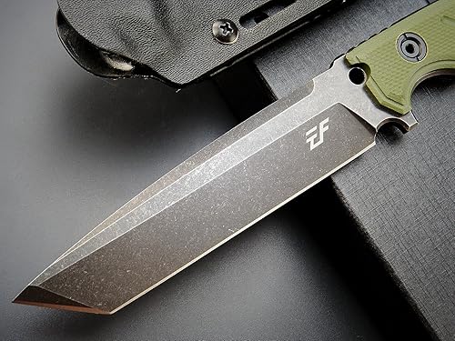Miniatura 4 de Eafengrow EF129 Cuchillo de hoja fija, hoja tanto de acero DC53, mango G10, cuchillos fijos de espiga completa, cuchillo recto para campamento,