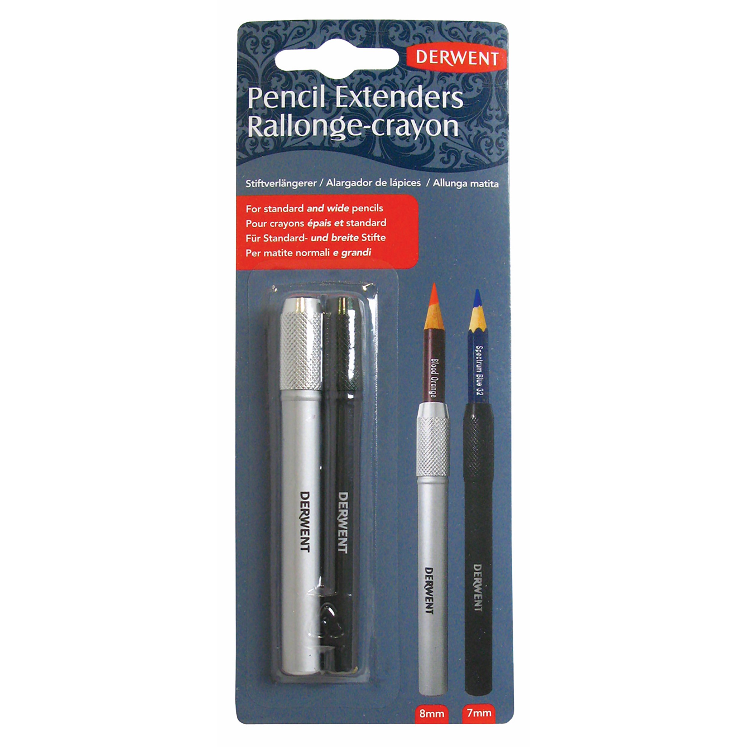 Derwent - Taille-Crayon Manuel à Manivelle, pour des Mines Très Pointues & Pince de Bureau, Qualité Professionnelle, 2302001 & Set de 2 Porte-Crayons, Revêtement Agréable au Toucher