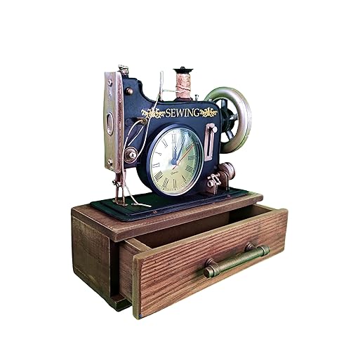 Vintage Style 1920'S Decorative Sewing Machine Clock Box Battery-Operated Clock