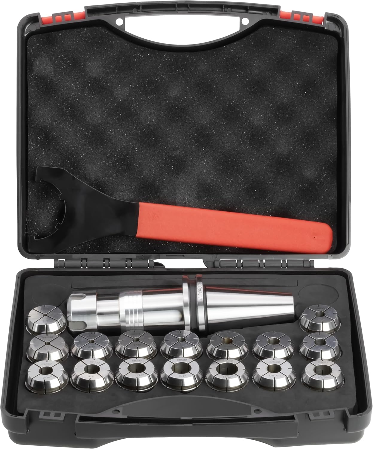 17 pc CAT 40 Taper ER-32 Floating Tap Holder Set, For ANSI and NPT Sizes, Includes 16 pcs Tap Collets