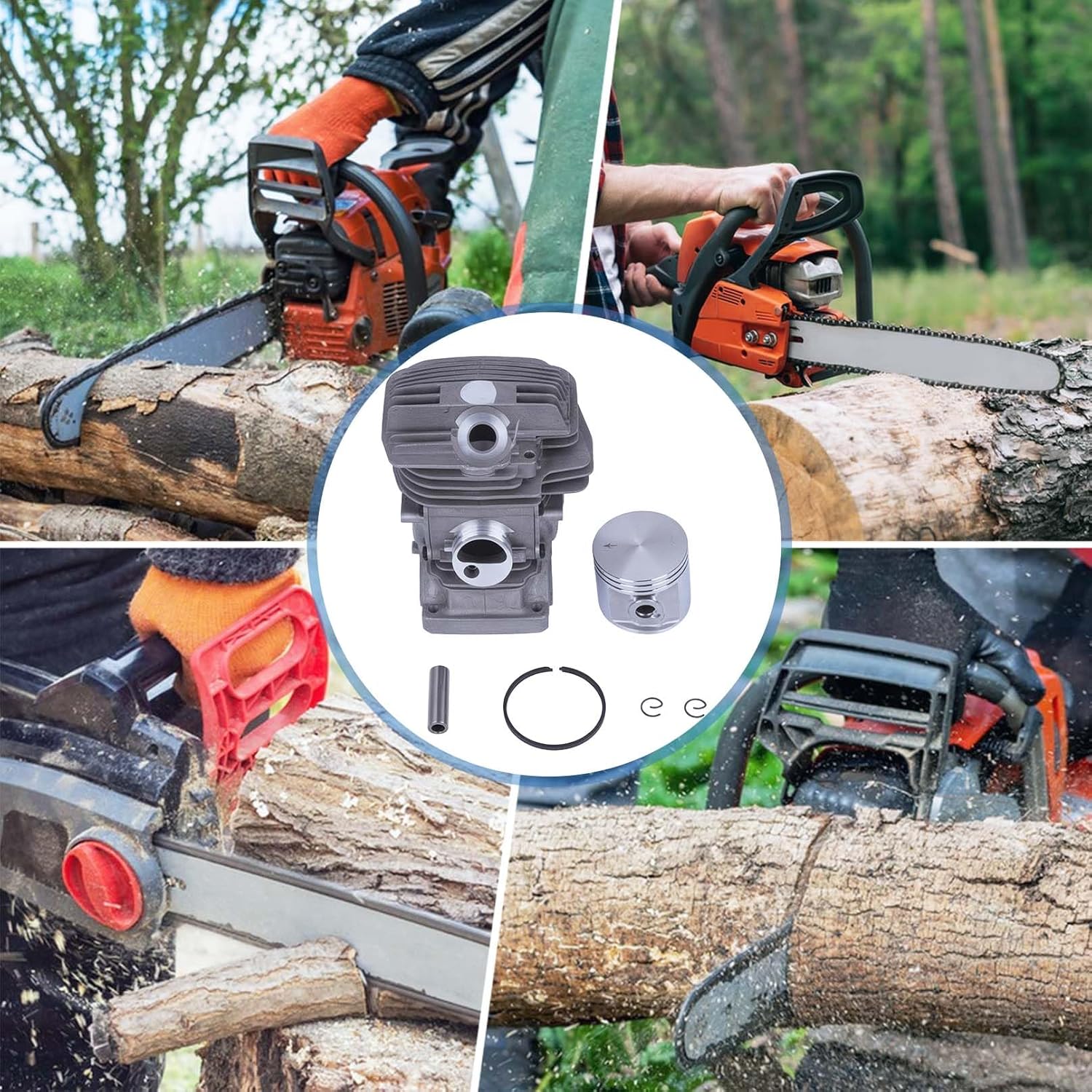 AUMEL Cylinder Piston Kit Compatible for Stihl MS291 MS291C MS 291 MS271 MS271C Chainsaw, Replace for 1141 020 1206 47mm Cylinder & Piston Kit