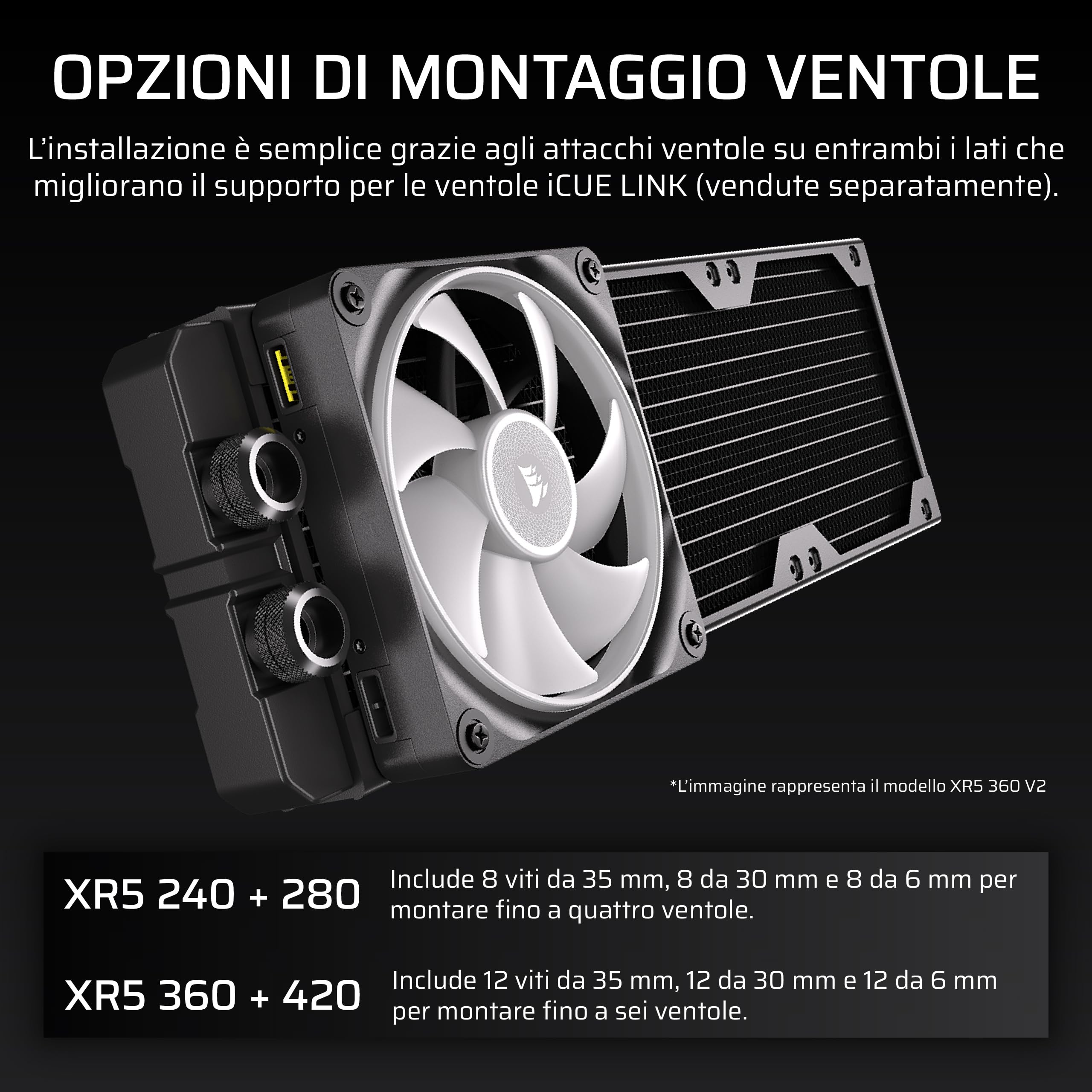 CORSAIR Hydro X Series XR5 da 420 mm V2 Radiatore per Raffreddamento ad Acqua Personalizzato – Compatibile con iCUE LINK – 3 Supporti per Ventole da 140 mm – Filettatura G1/4 di pollice – Nero