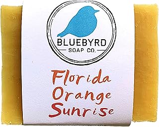 BLUEBYRD Soap Co. Florida Sunrise Artisan All Natural Soap Bar | Scented with 100% Orange Essential Oils | Natural and Organic Ingredients Bath Soap for Men & Women | USA Handmade, 5oz.(FLORIDA)