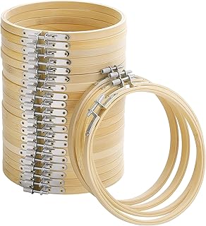 Sponsored Ad - Caydo 24 Pieces 6 Inch Embroidery Hoops Bulk, Bamboo Cross Stitch Hoop Ring for Needlework Art Craft and Wa...