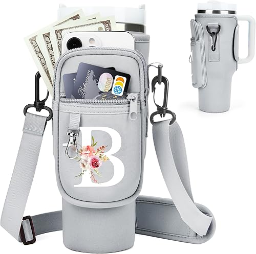 Miniatura 63 de Initial Water Bottle Holder with Strap for Stanley 40 oz Tumbler/Simple Modern 40 oz Tumbler,Water Bottle Carrier Bag with Strap,Personalized A-Z