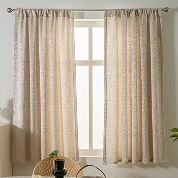 Amazon.com: JOOJA Beige Curtains - 63 inch Length, 2 Panels