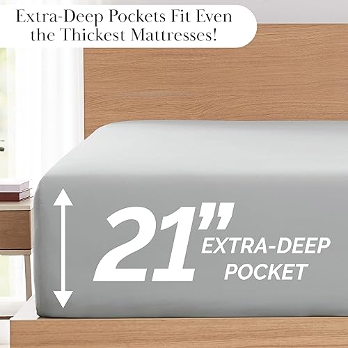 Vista 147 de Southshore Fine Linens®, juego de ropa de cama con bolsillo profundo Negro