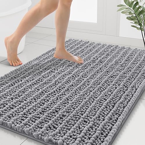 Miniatura 290 de Smiry Alfombras de Baño 24 x 16 pulgadas, Tapetes de Baño de Chenilla Extra Suaves y Absorbentes, Respaldo de Goma Antideslizante, Lavable a Azul
