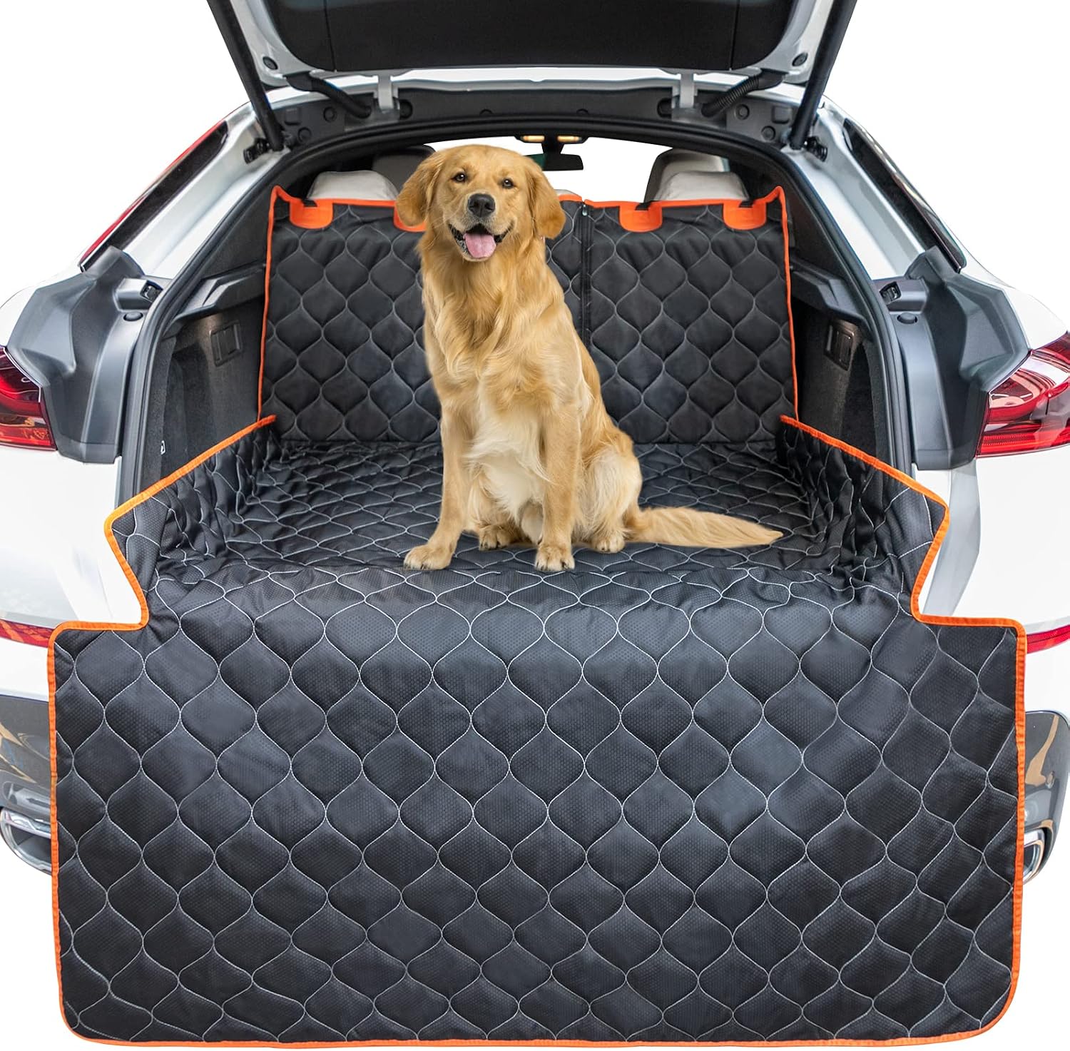Laadd Trunk Cargo Liner for Dogs - Waterproof, Non-Slip Pet Car SUV Seat Cover with Bumper Flap Protector Washable Dog Accessories for…