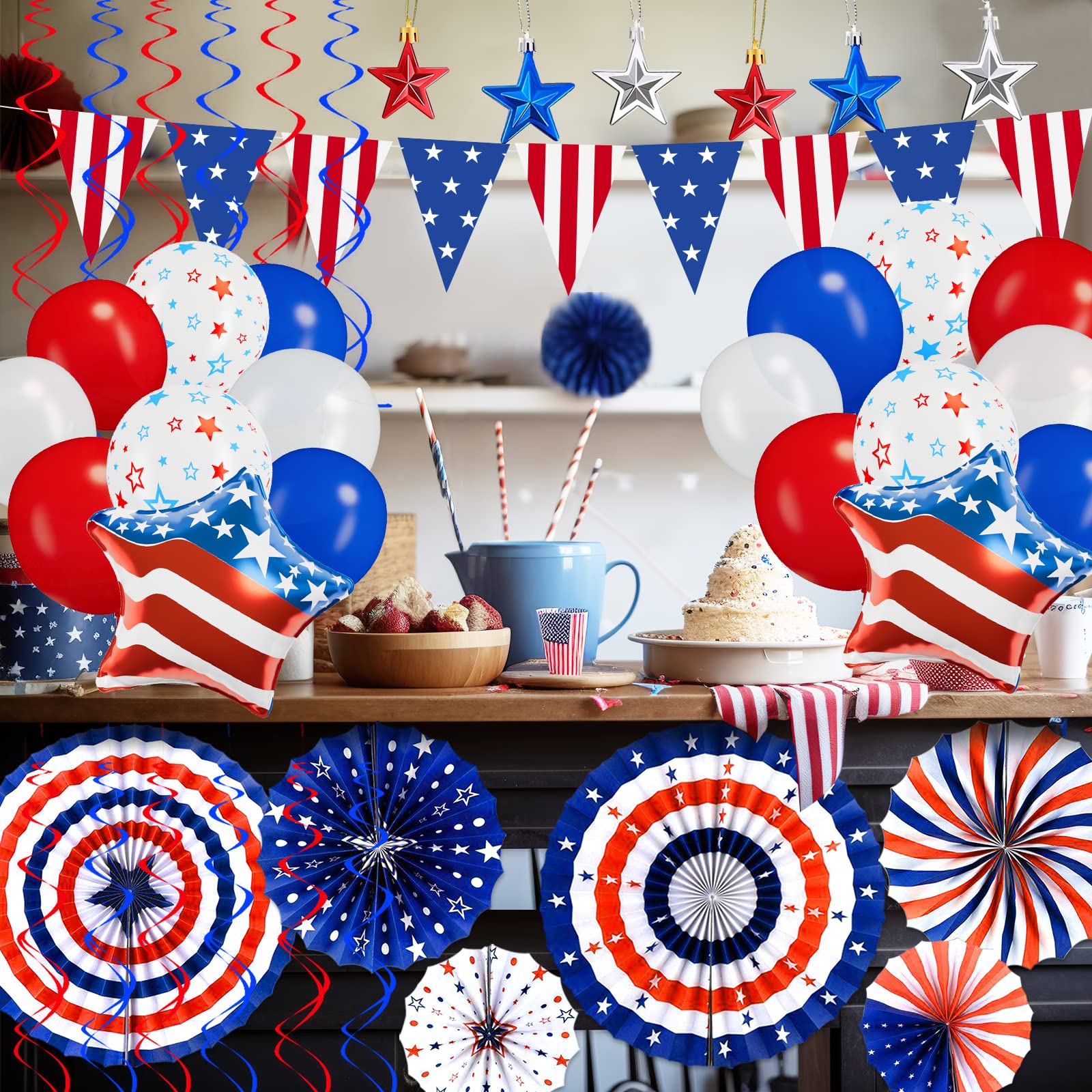 Patriotic Party Decorations MIDNIGHT BLUE PATRIOTIC PARTY KIT