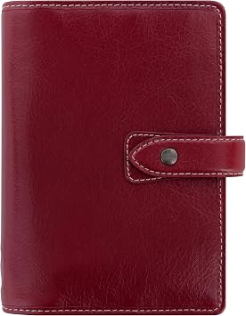 Filofax Malden الحجم الشخصي منظم جلد الجاموس بورجوندي حزمة مخطط أسبوعي مع قلم حبر جاف دي لورو بورجوندي 2026 مع قلم، ورق شخصي مقاس 6.73 بوصة x 3.74 بوصة