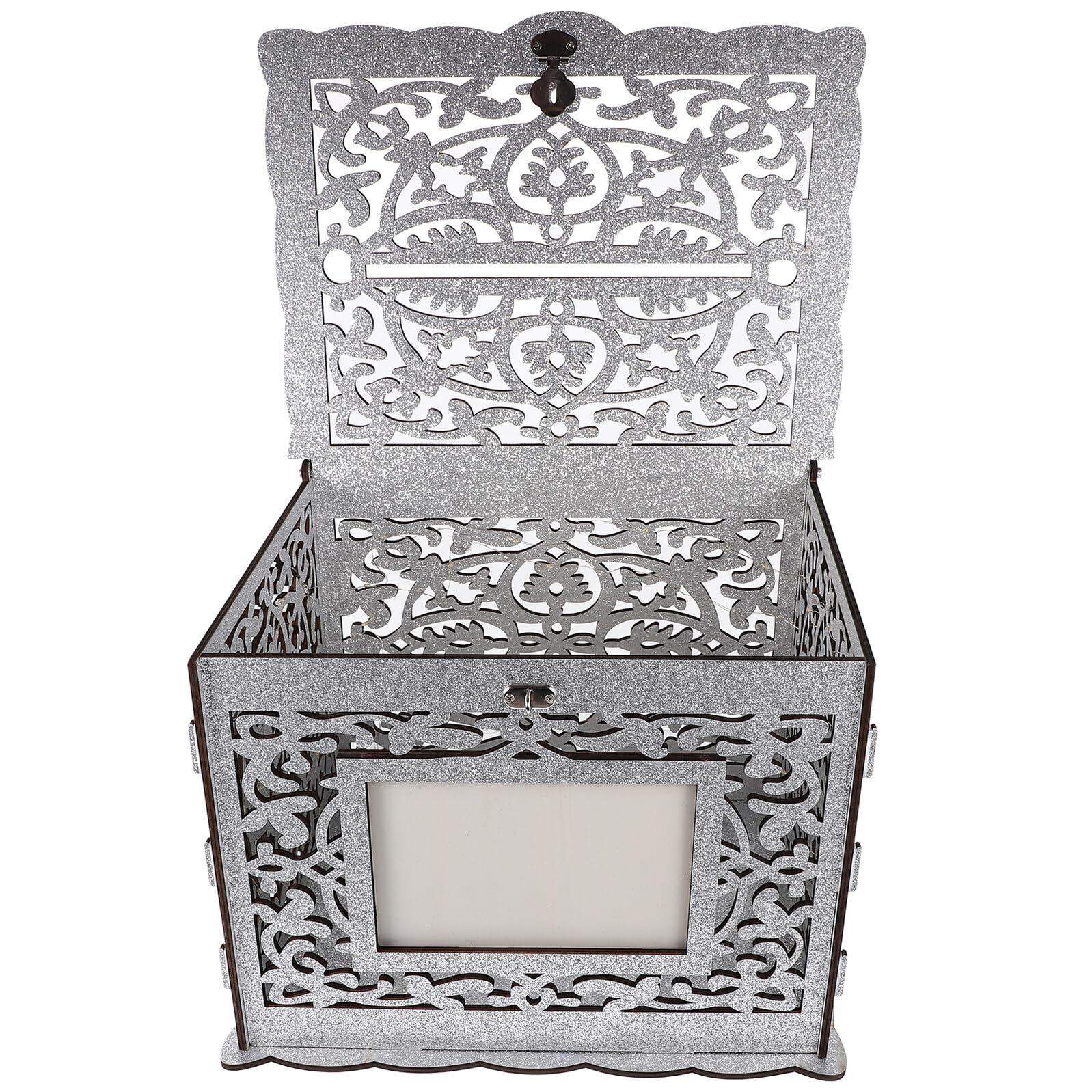 Caja de tarjetas de madera para bodas y sobres de dinero rústica con candado