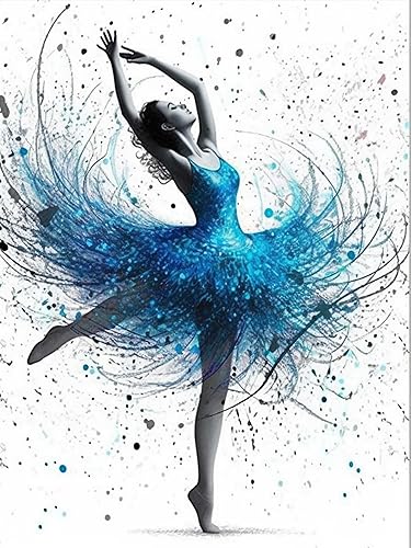 Diymood Kits de pintura de diamantes 5D por números para adultos, pintura de diamante bailarín con diamantes, arte moderno, taladro completo para