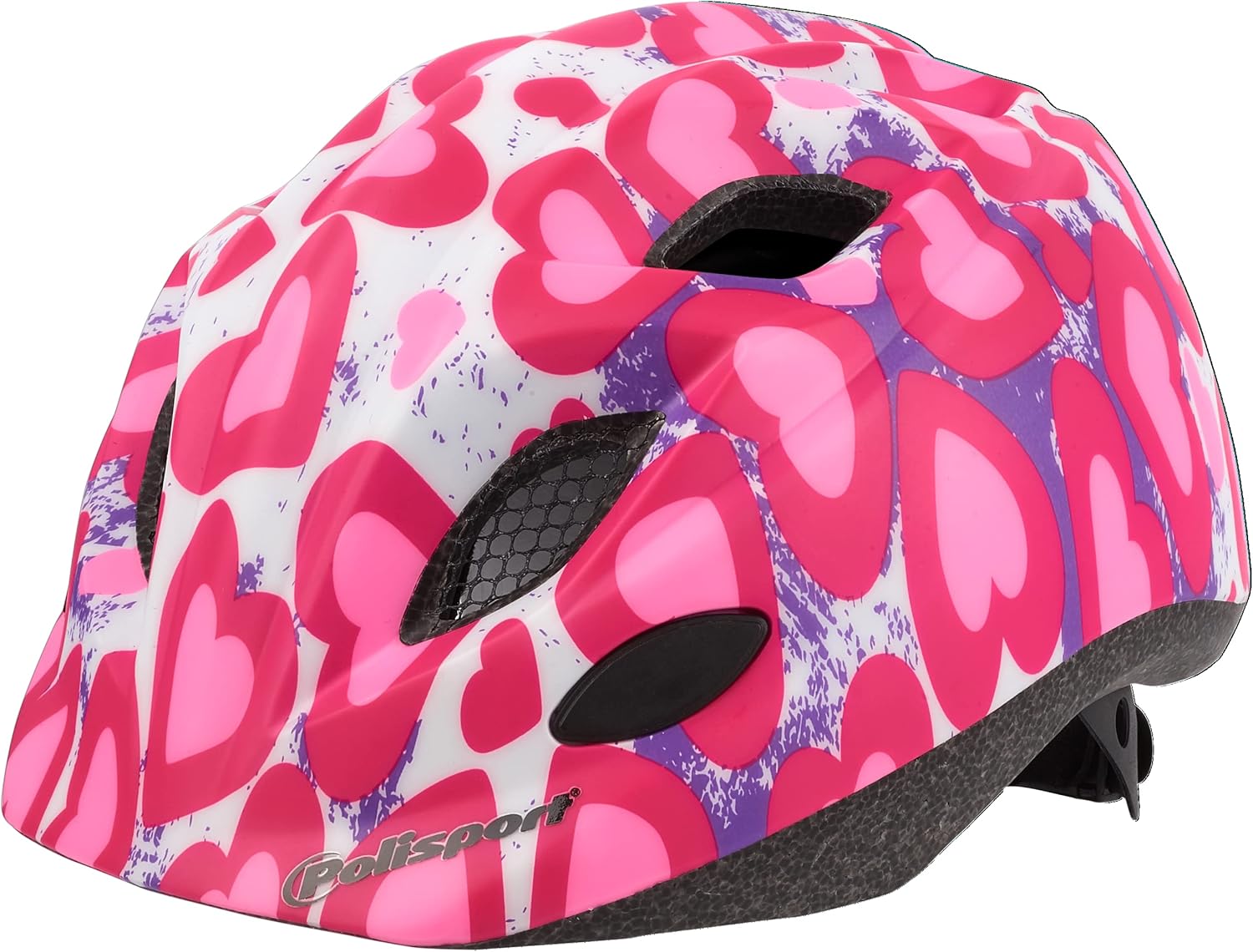 Polisport Junior Glitter Helmet Size S with Glitter Hearts Helmet Holder