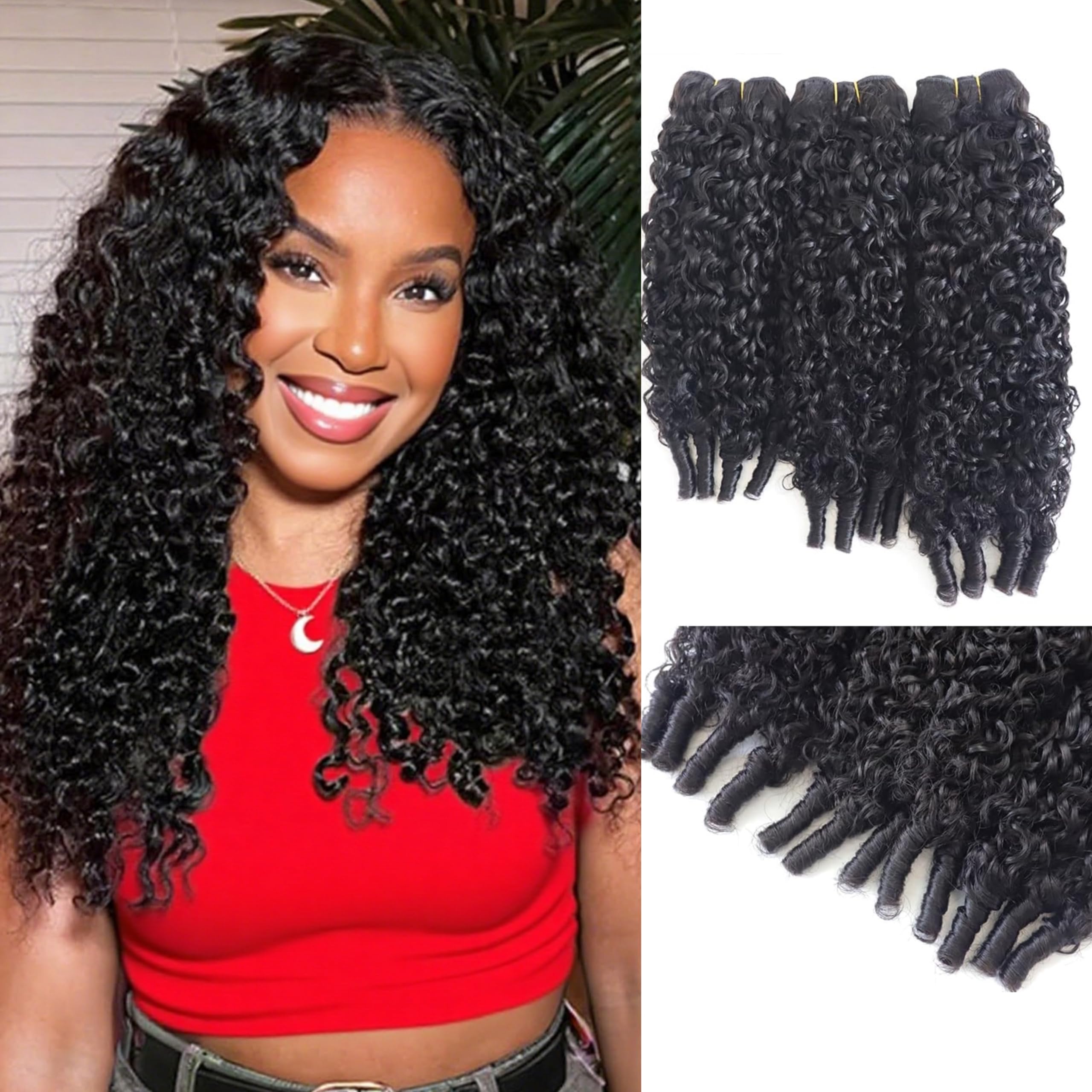 Amazon.com : Burmese Curly Bundles Human Hair 18 20 22 inch 