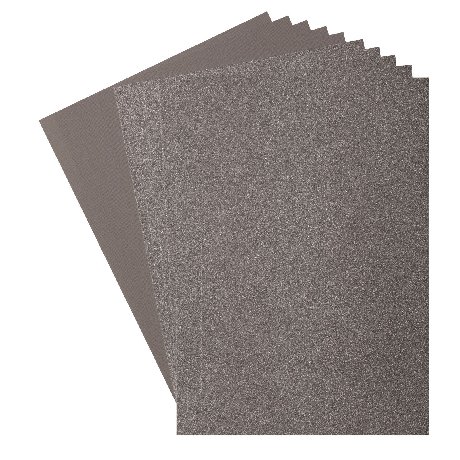 Florence Glitter Paper and Cardstock - A4 Coloured Card Making Supplies - Gray/Concrete - 10 Sheets - Coloured Paper for Scrapbooking, Card Making and Other Paper Crafts - 250/216 GSM