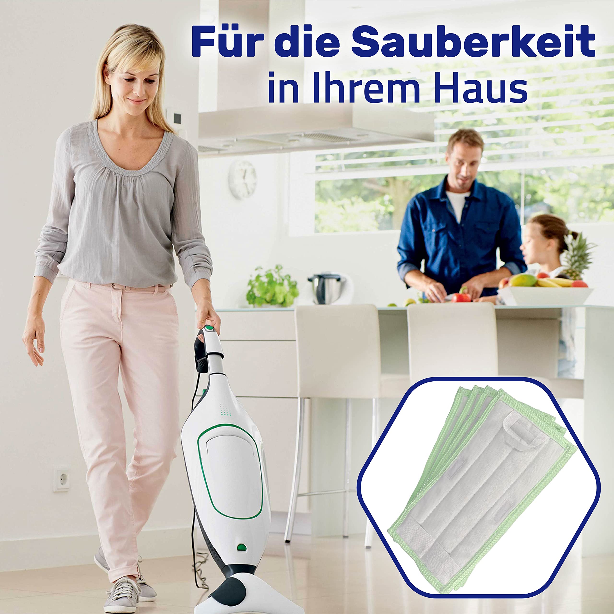 4x Wischbezug Für Vorwerk Kobold SP520, SP530 Staubsauger