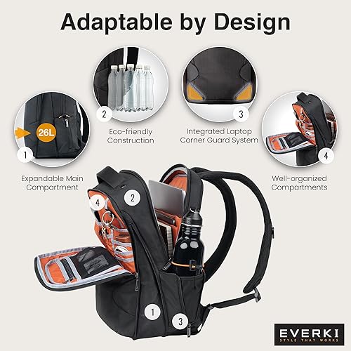 Miniatura 3 de EVERKI Studio - Mochila expandible para laptop para hombres y mujeres, mochila de negocios y viajes, mochila de mano para oficina y viajes, mochila