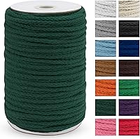 Vista 11 de JeogYong - Cuerda de macramé trenzada 5mm x 90m, cuerda de algodón trenzada de 8 hebras natural, cuerda de cordón de dibujo colorida para colgar