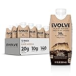 Evolve Plant Based Protein Shake, Caf Mocha, 20g Vegan Protein, Dairy Free, No Artificial Sweeteners, Non-GMO, 10g Fiber, 11oz, (12 Pack) (Formula May Vary)
