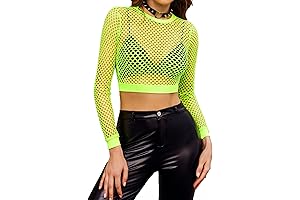 Crank up the Night with our Vibrant Fishnet Top for Glow Party Festivities