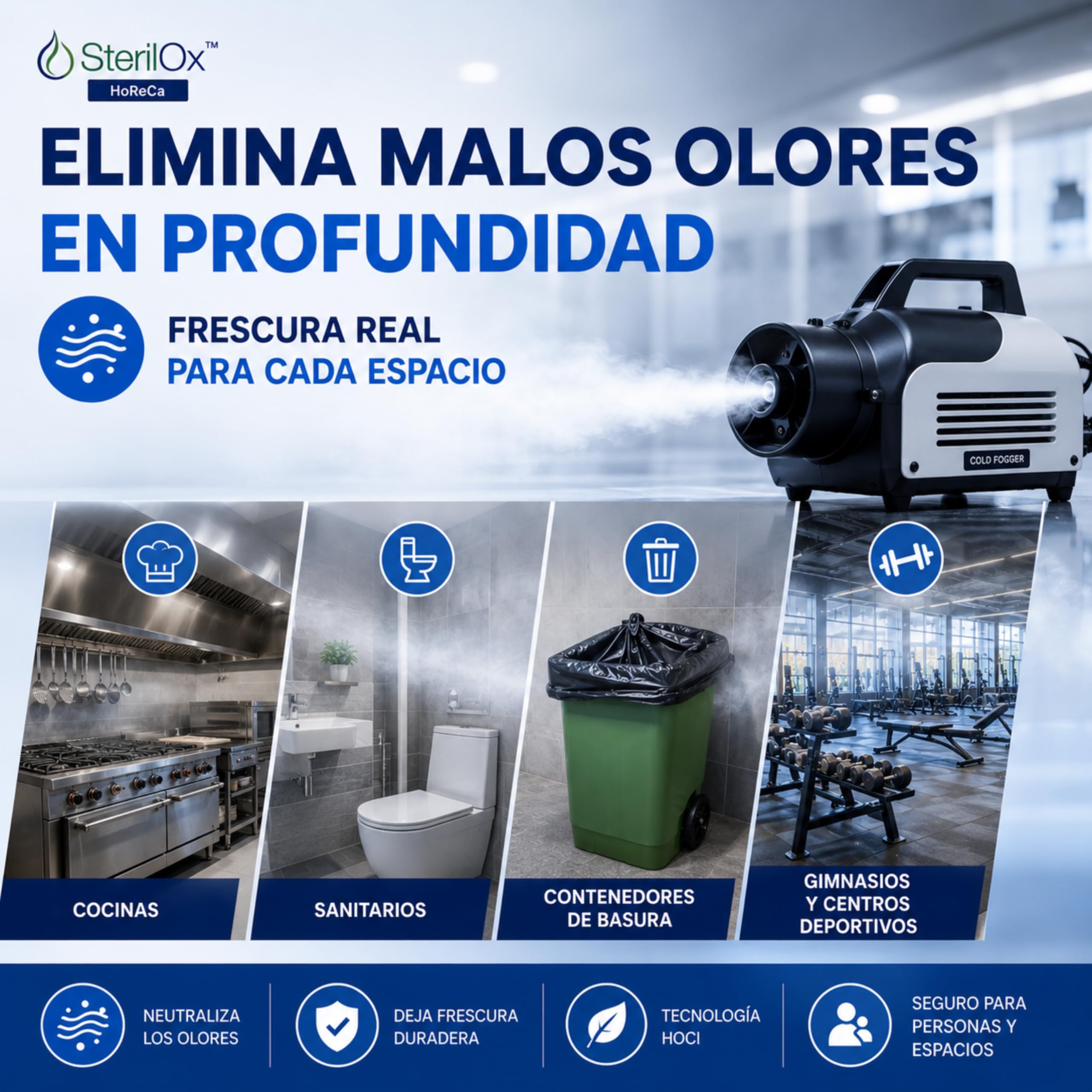 Universal HoReCa 5L - Prodotto Professionale per la Pulizia con Acido Ipocloroso HOCl - Senza Alcol, Senza Risciacquo - Per Cucine, Hotel, SPA, Palestre - Compatibile con Fogger