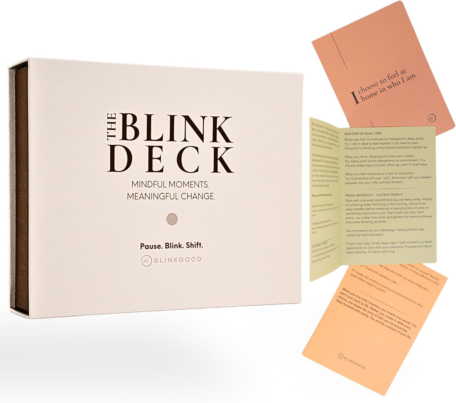 Affirmation & Mindfulness Cards for Self Care & Intentional Living | Guided Daily Intention, Action & Reflection Practice for Everyday Clarity, Meaningful Shifts & Aligned Growth | The Blink Deck by BlinkGood