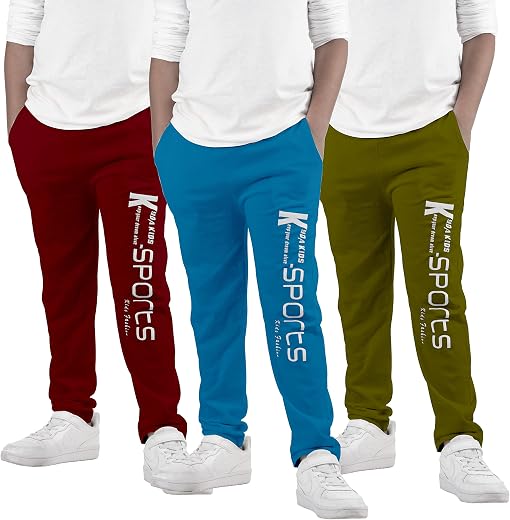 KYDA Kids Boys Mid Rise ® Regular Fit Track Pants (Pack of 3)