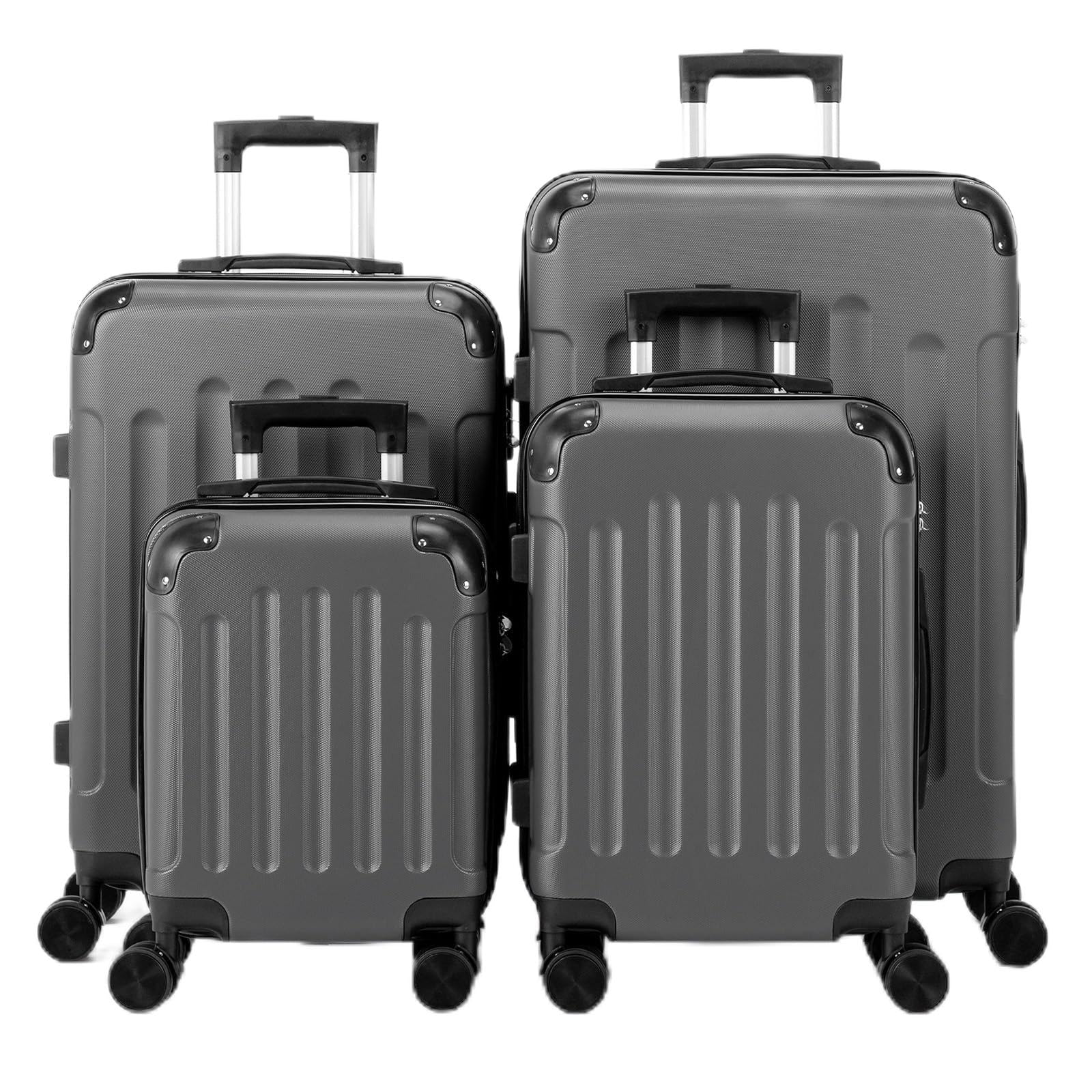 LEADZM Kofferset 4 teilig, Reisekoffer Set, Koffer Set Hartschalen-Trolley aus ABS mit Teleskopgriff, Handgepäck