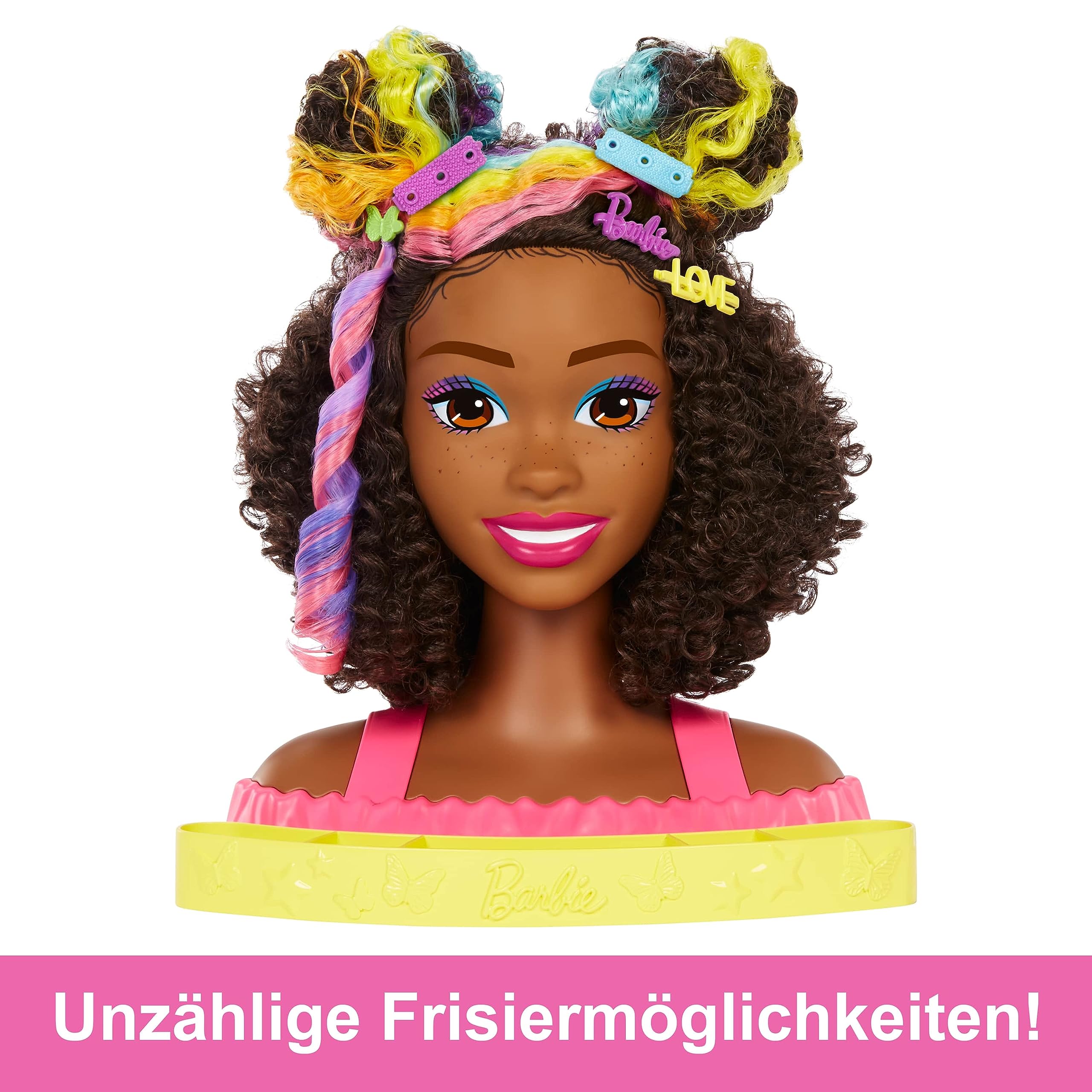 Barbie - Ultra Hair - Kopf? Styling brünettes krauses Regenbogenhaar Schaufensterpuppe 3 Jahre und älter BARBIE HMD79 POUPEE
