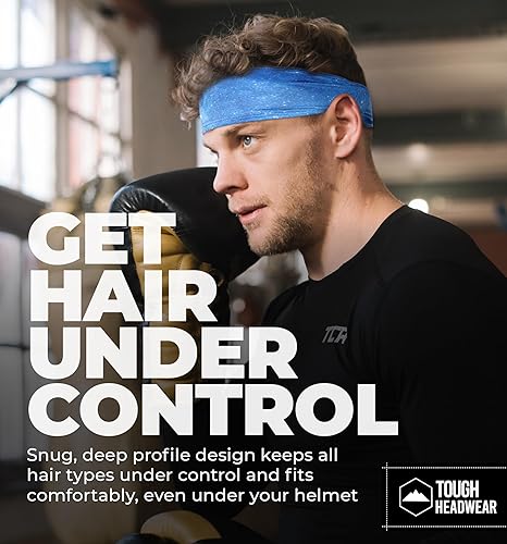 Vista 17 de Tough Headwear Tough Outfitters Headband for Men - Mens Headbands - Working Out Sports Performance Head Bands - Athletic Cycling Running Sweat Band