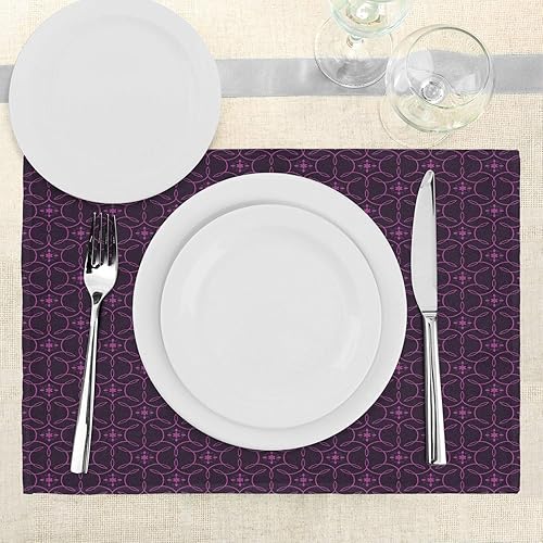Miniatura 3 de Ambesonne Indigo Place Mats - Juego de 4 manteles individuales de tela lavable para mesa de comedor, tamaño estándar, color morado berenjena