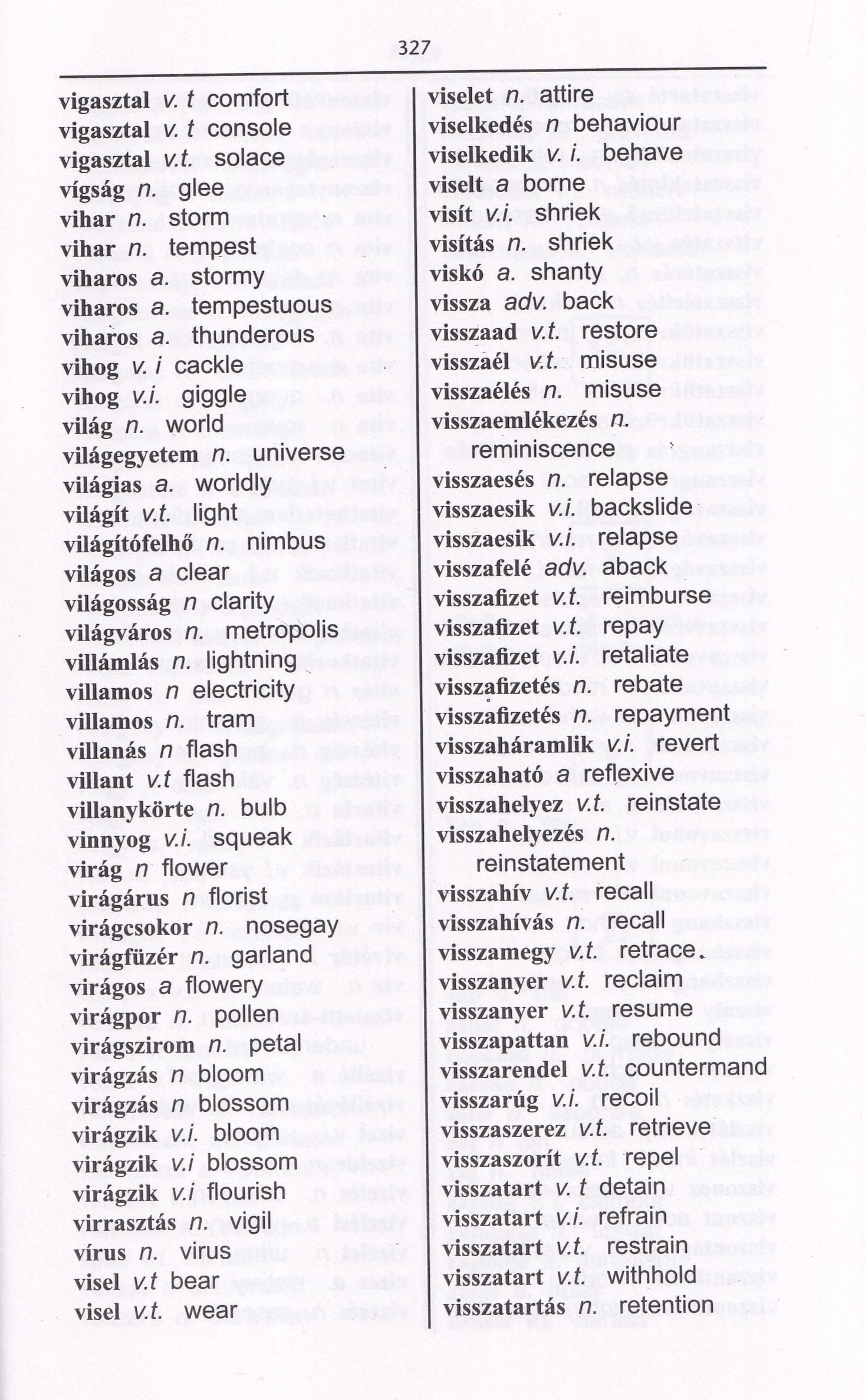 One-to-one dictionary: English-Hungarian & Hungarian-English dictionary