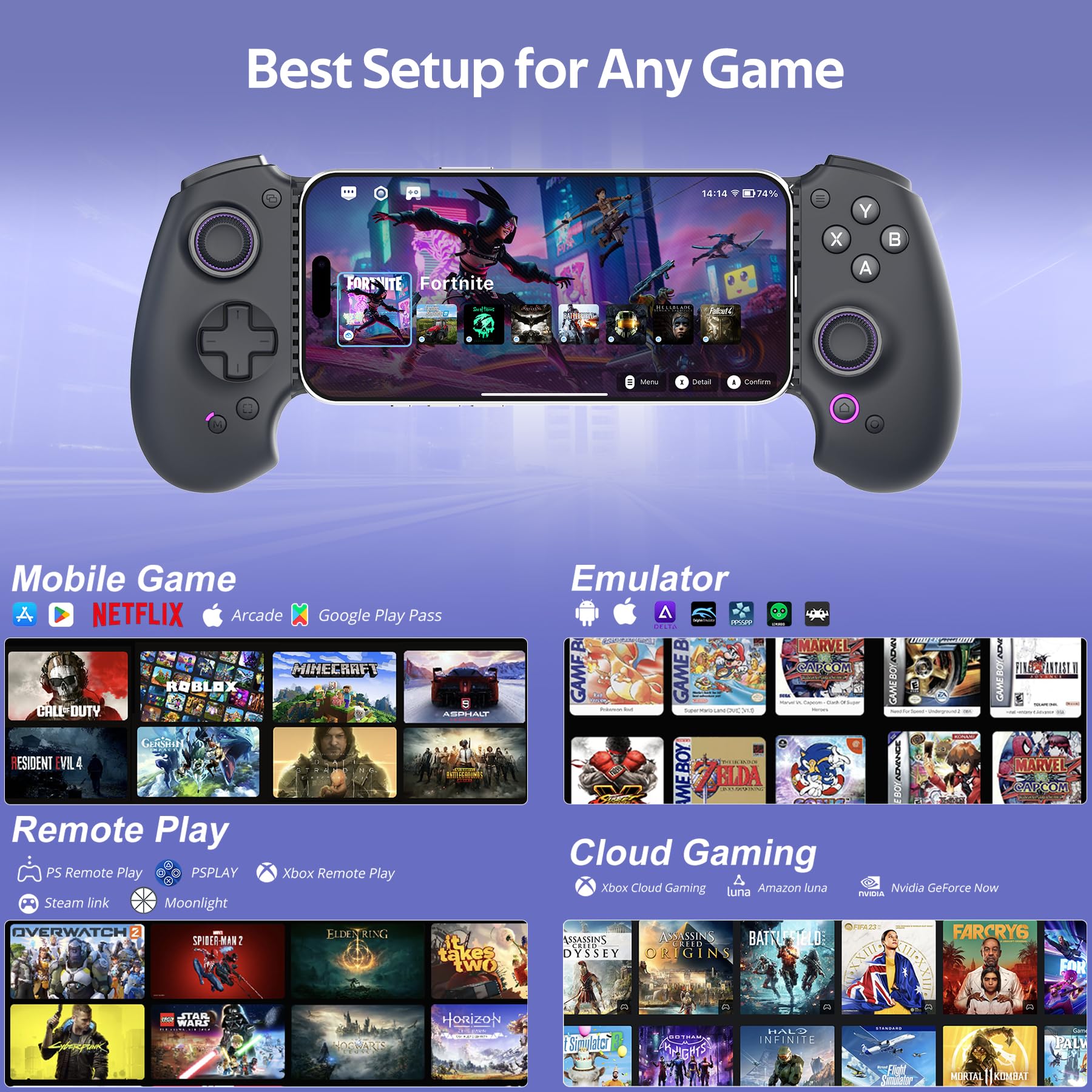 Amazon.com: abxylute S9 Full-Size Bluetooth Type-C Mobile Gaming