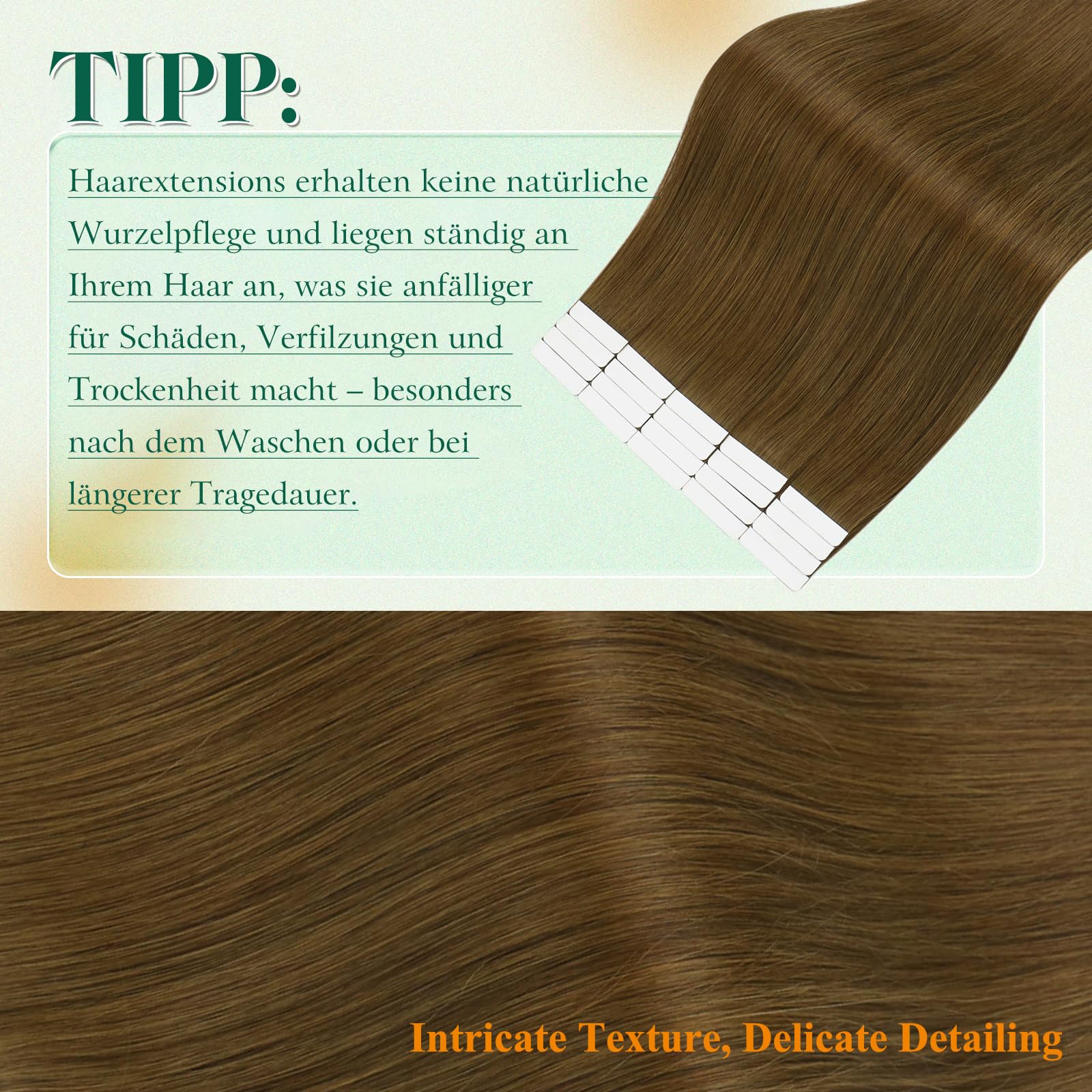 Easyouth Tape Echthaar Extensions Braun Echthaar Extension Tape Dunkelbraun Extension Menschenhaar Tapes für Damen #4 30cm 30g