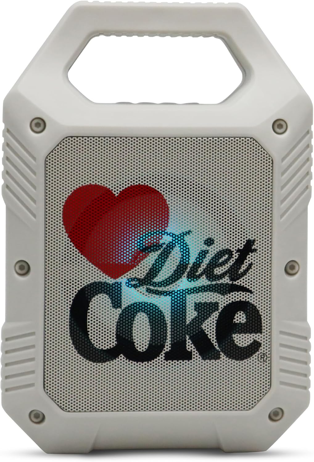 Diet Coke Portable Bluetooth 5.4 Speaker with Handle, Dual 5W Speakers, Multi-Connectivity (AUX/USB/MicroSD/FM), Hands-Free Calling, Lightweight and Rechargeable via USB-C, Iconic Red Design