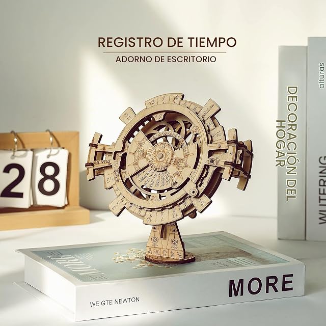 Foto 4 de 8 de ROBOTIME Calendario Perpetuo Manual Maqueta de Madera para Adultos, LK201