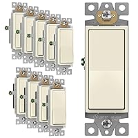 Vista 35 de ENERLITES - Interruptor de palanca decorativo de encendido/apagado con placas de pared, unipolar, 3 cables, tornillo de conexión a tierra, grado