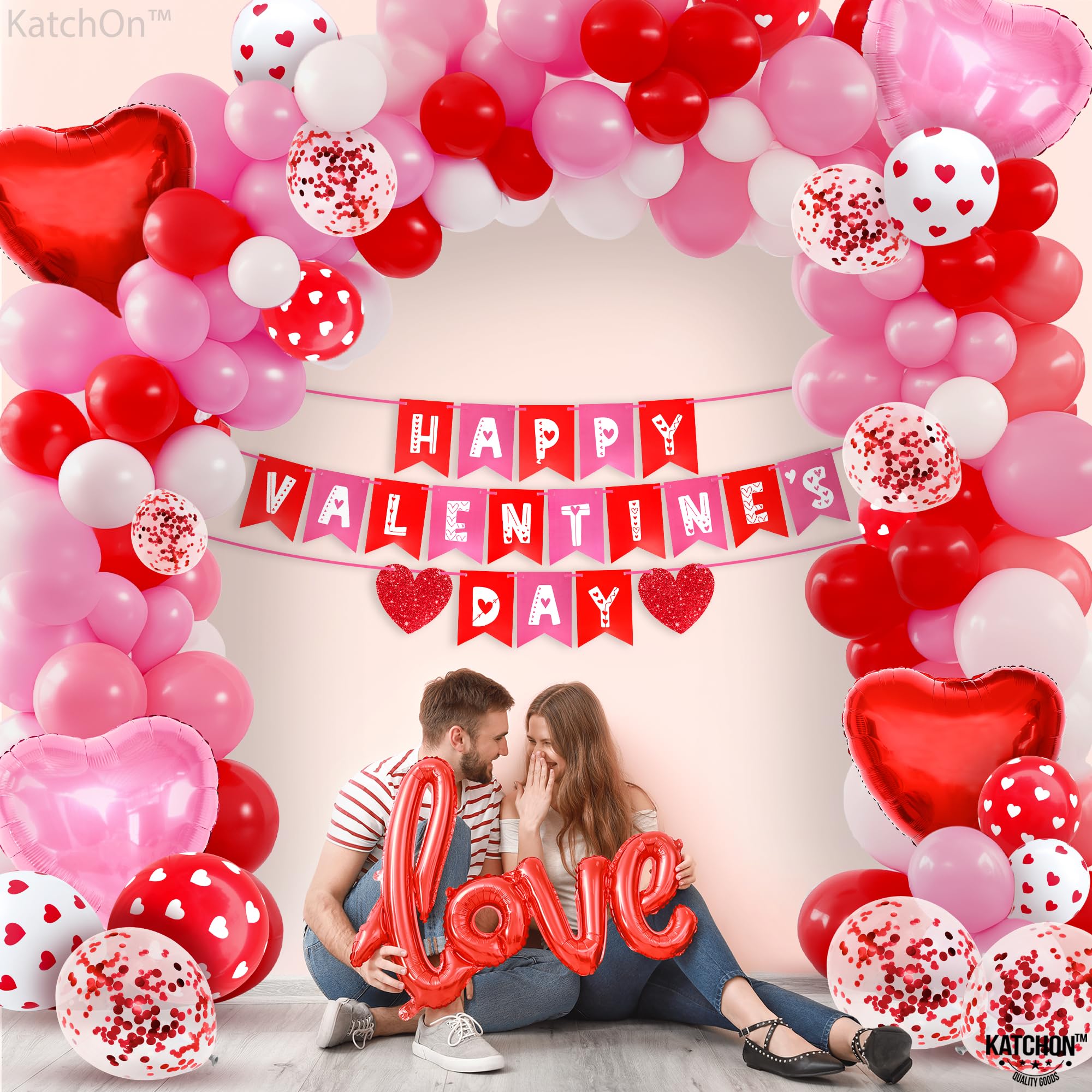 トップス shop faerie heart balloons set up Amazon.com: KatchOn, Valentines Day Decorations Arch Set