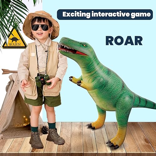 Miniatura 6 de HOHQB Juguetes inflables de dinosaurio jurásico para fiestas de cumpleaños, globos de dinosaurio grandes inflables para decoración de fiesta para