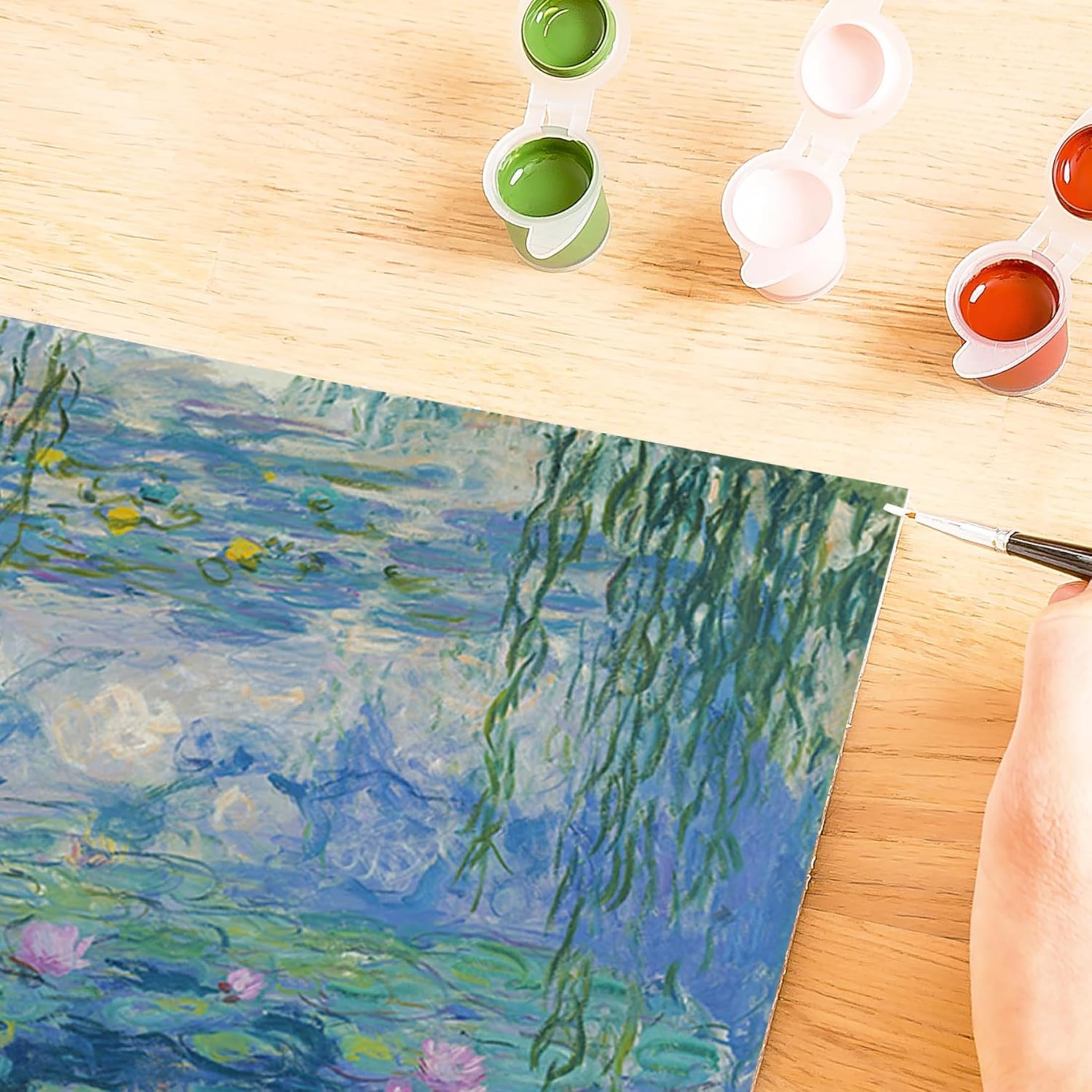 Ravensburger CreArt: Monet Le ninfee – Dipingere con i Numeri Adulti, Attività Creativa e Rilassante, Kit Pittura con Pennello e Colori Inclusi, 30 x 40 cm, Idee Regalo