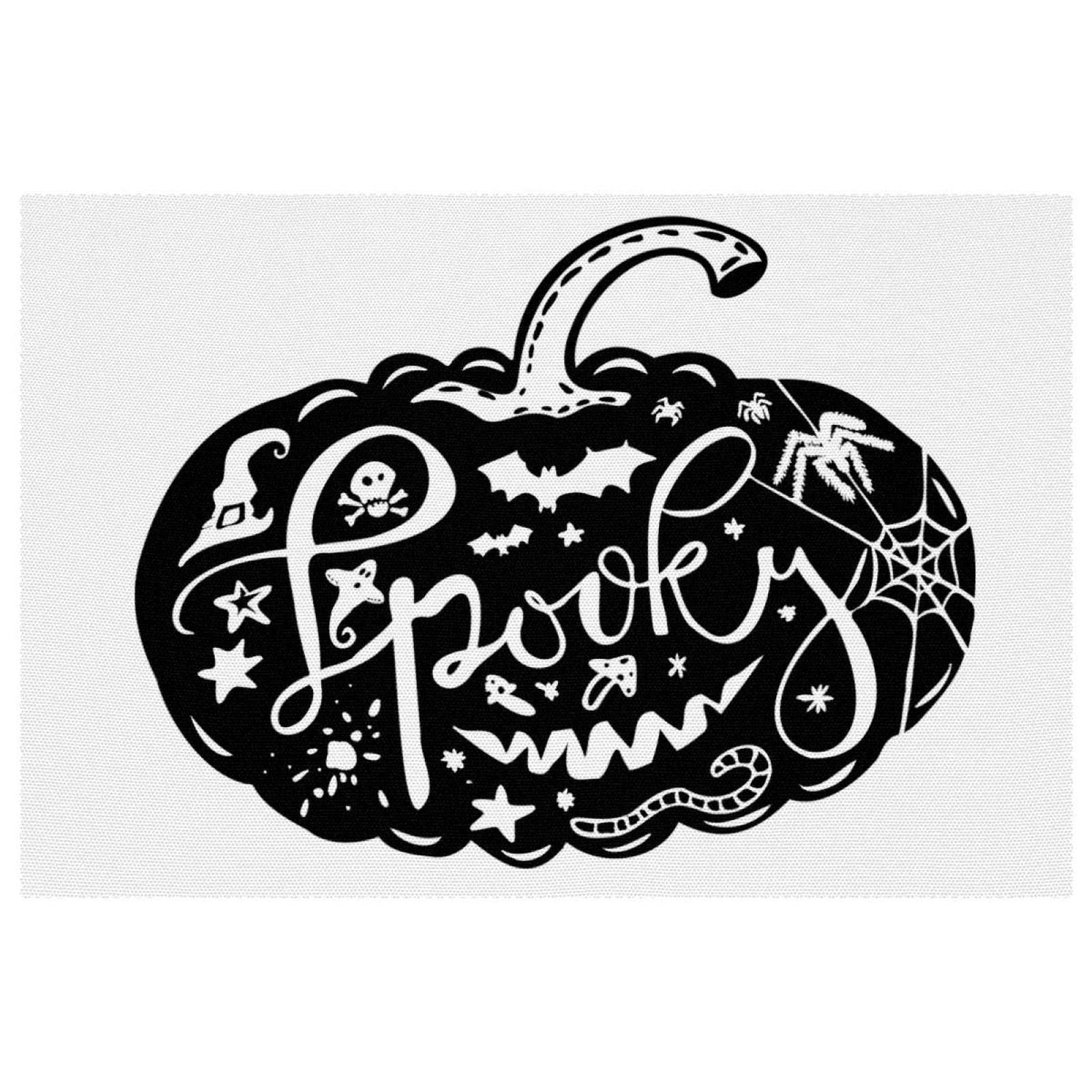 Sets de table en tissu Halloween : lot de 4 protections de table chics motif citrouille