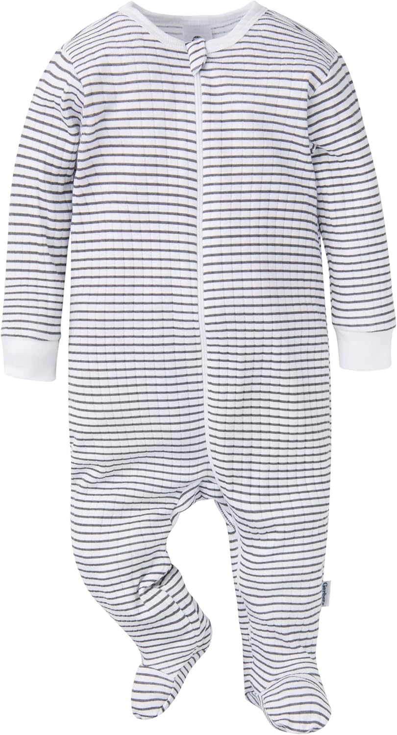 Gerber baby-girls Baby Unisex 2-pack 2-way Zip Textured Sleep 'N Play - Image 4