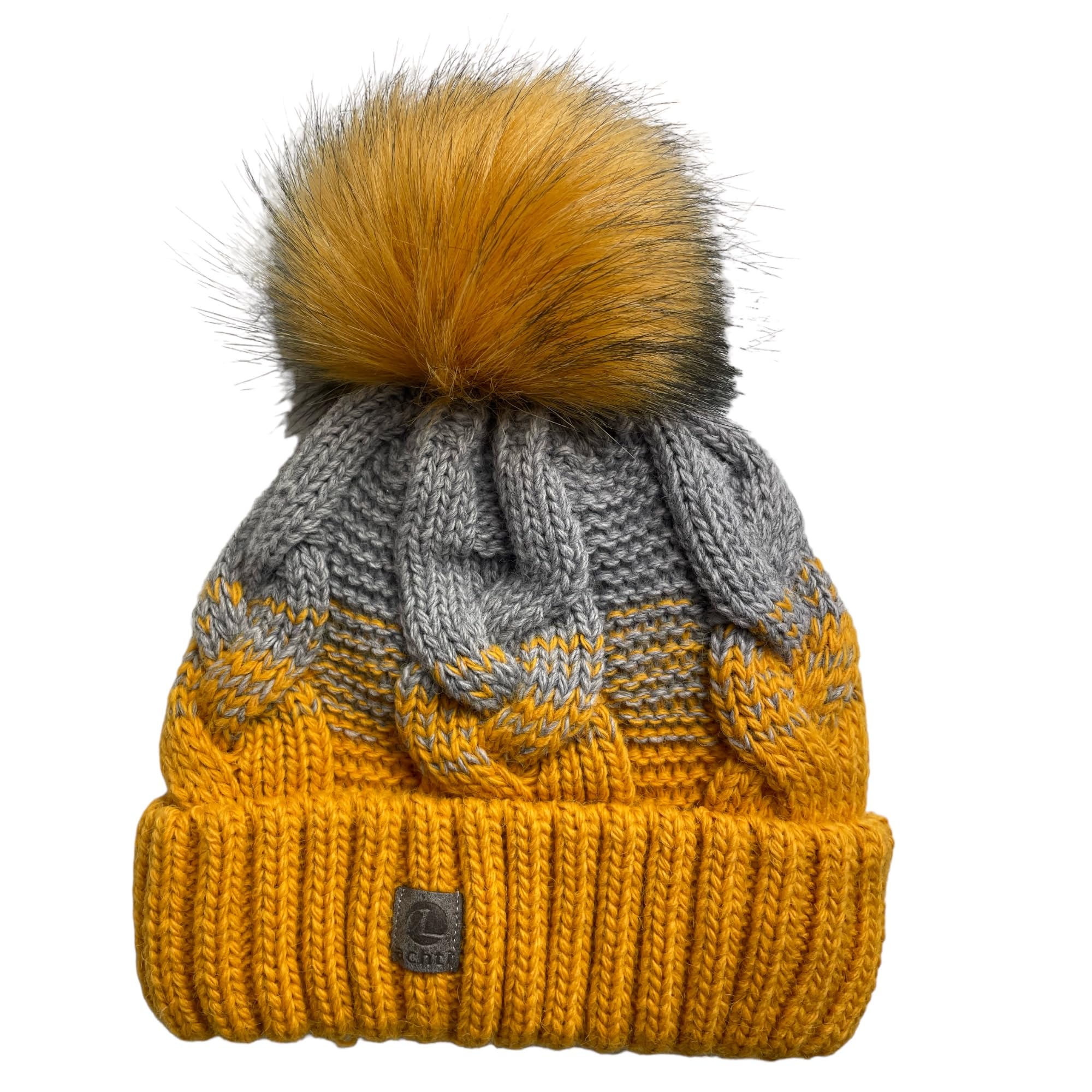 Mütze & Schal Set achti I 2 teilig I Damen Kombi - Beanie mit großem Bommel und Loop I kuschelig gestrickt