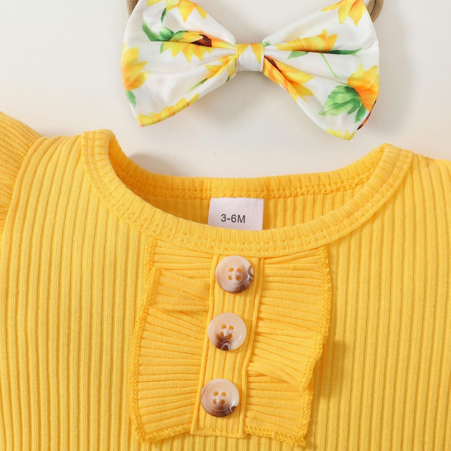 Baby Girl Clothes Newborn Infant Summer Outfits Ruffle Sleeve Romper and Floral Shorts Set for 0-18 Months - Image 6