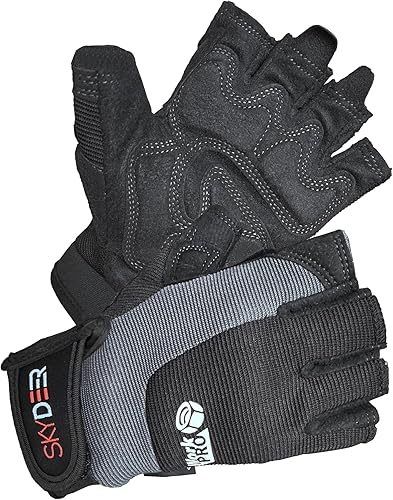 SKYDEER Guantes de trabajo sin dedos Guantes de gimnasio de cuero sintético de alto rendimiento, resistentes al agua, agarre antideslizante para
