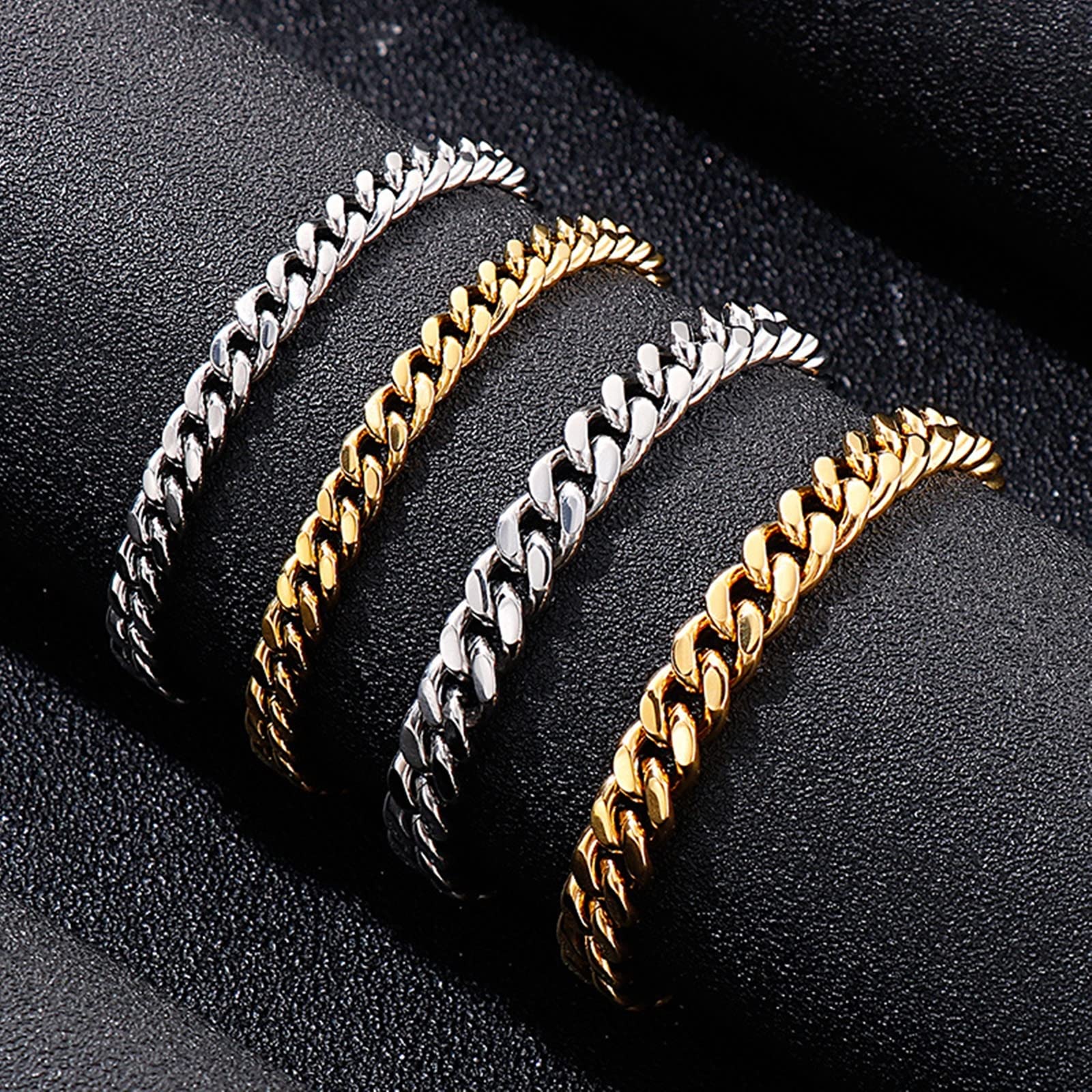LYGBAOFUL Herrenarmband aus Edelstahl, Gliederkette, Geschenkidee für Männer